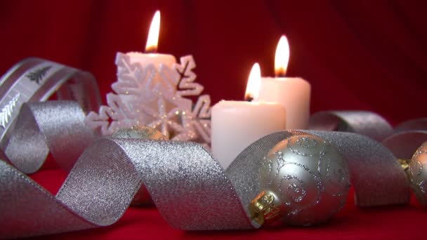 Quenching of Christmas candles (slow motion) — Stock Video