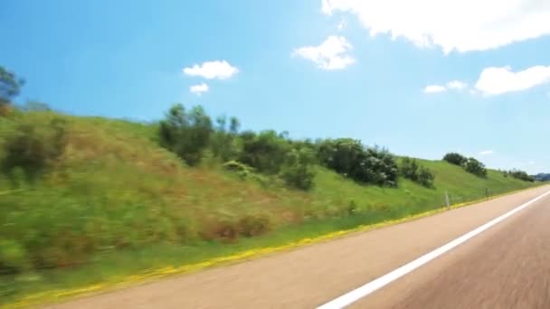 Pohled dozadu doprava na letní doba řízení — Stock video
