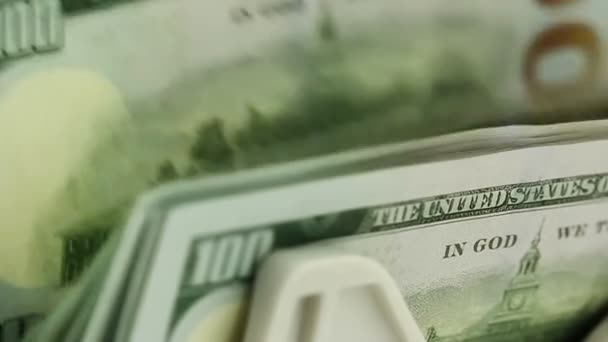 美元在计数机 — 图库视频影像