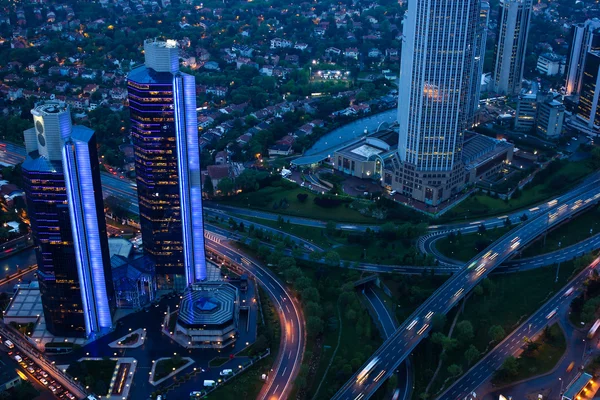 Evening Traffic in the City. View from Above — Stock Photo, Image