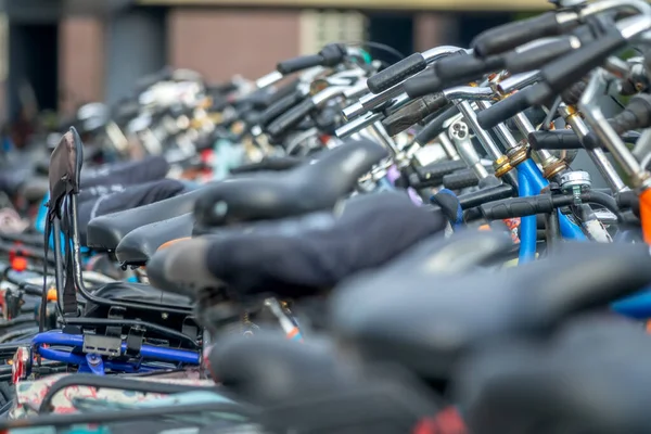 Netherlands Sunny Day Bicycle Parking Amsterdam New Old Bicycles Defocus — Φωτογραφία Αρχείου