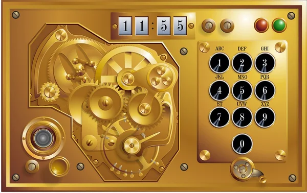 Cinq à 12 Steampunk Uhr — Image vectorielle
