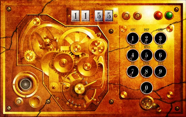 5-12 steampunk uhr grunge