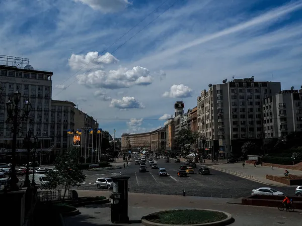Gündüzleri Kiev Deki Bessarabskaya Meydanı Nın Güzel Manzarası — Stok fotoğraf
