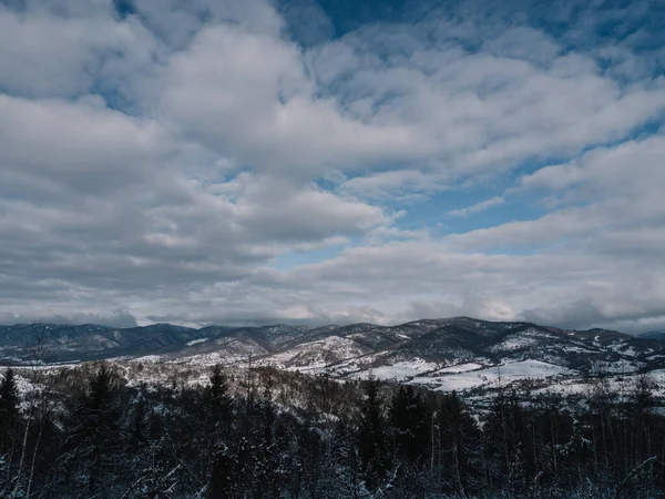 Breathtaking Frosty Landscape Transcarpathian Mountains Winter Telifsiz Stok Fotoğraflar