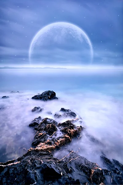 gezegen ve denizin yumuşak ışık