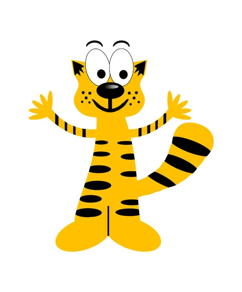 funny cartoon tiger on a white background