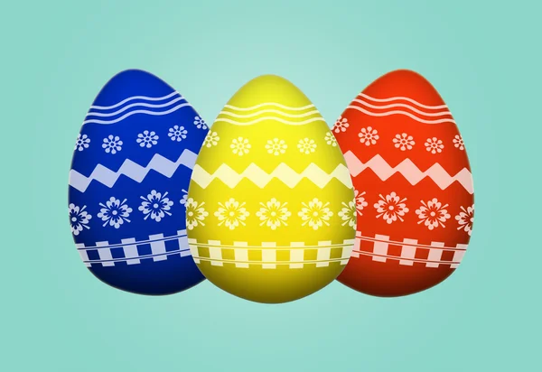 Mavi arka planda paskalya yumurtaları