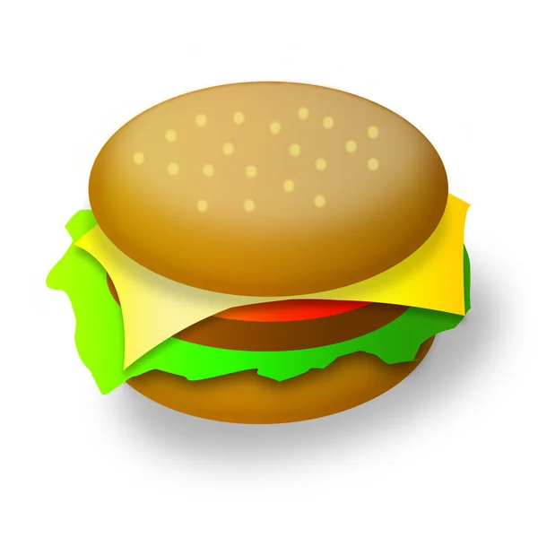 Illustration big appetizing hamburger — Stock Photo, Image