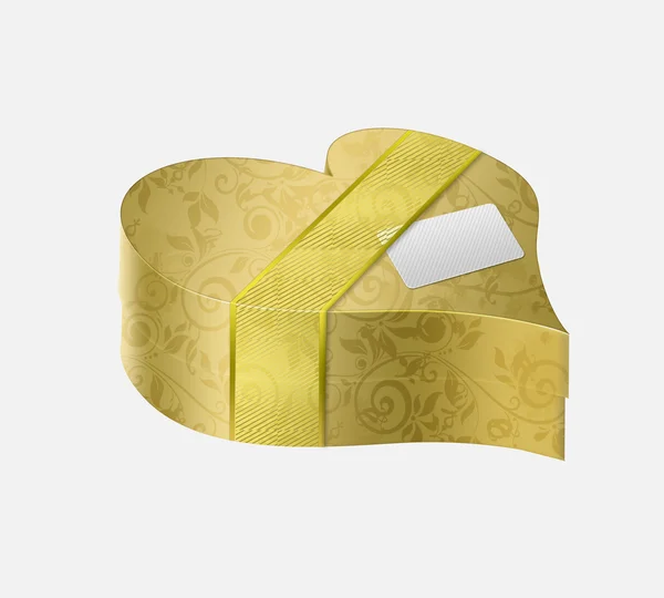 kalp şeklinde altın hediye kutusu