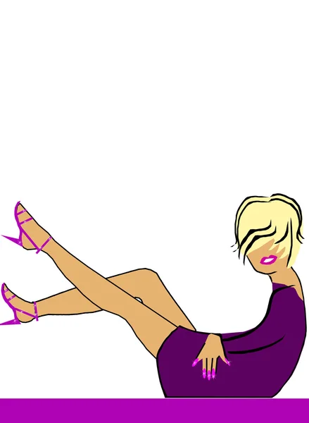 şık genç sarışın bir kadın çizimi