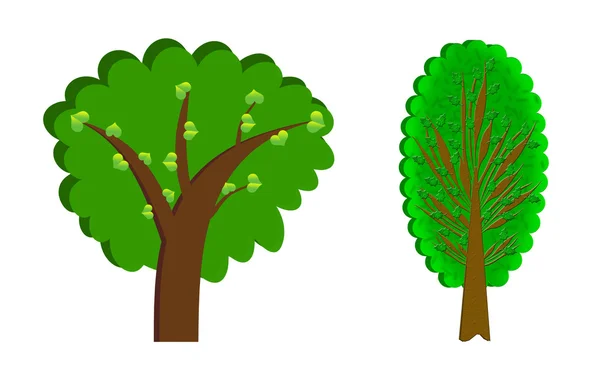 Ilustracja zestaw drzew — Zdjęcie stockowe