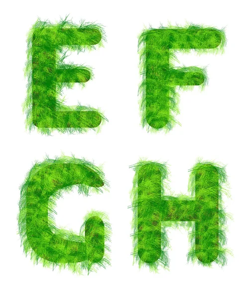 Illustration of letters of the alphabet out of the grass — Stock Photo, Image