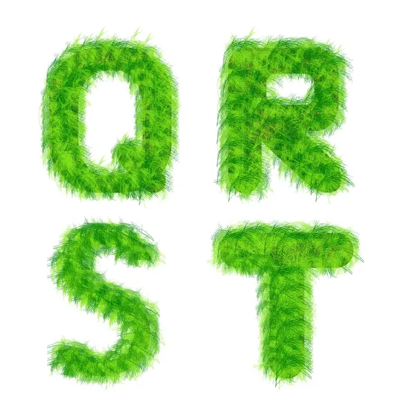 Illustration of letters of the alphabet out of the grass — Stock Photo, Image