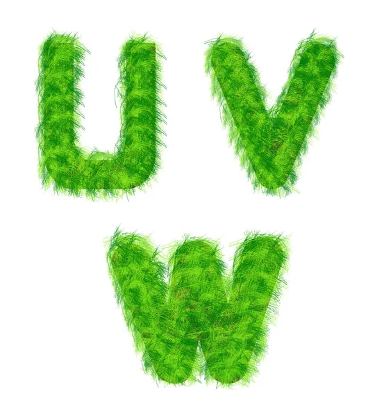 Illustration of letters of the alphabet out of the grass — Stock Photo, Image