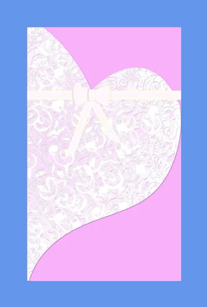 Ilustração - cartão de casamento rosa suave — Fotografia de Stock