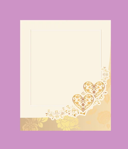 şekil - şık düğün kartı altın Kalpler ve güller