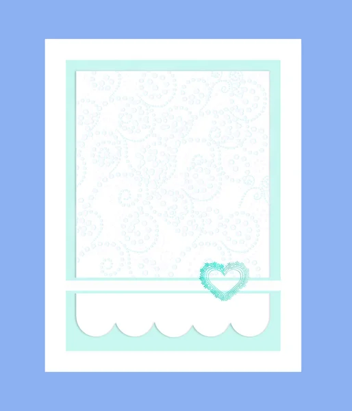 Abbildung - türkisfarbene Hochzeitskarte — Stockfoto