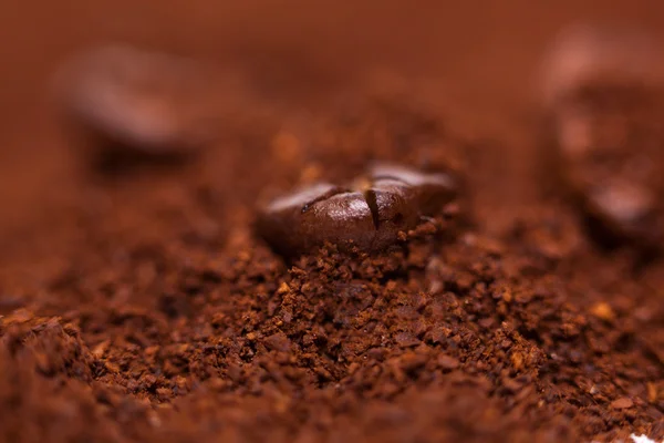 Kahve çekirdeğine yakın çekim.