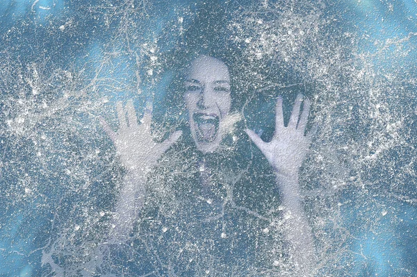 Kobieta zamrożone w lodzie Zdjęcie Stockowe
