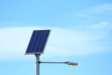 Solar powered street light clipart