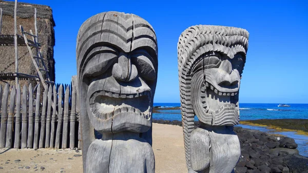 Hawaii 'nin Büyük Adası' ndaki milli parkta ahşap oymacılığı.
