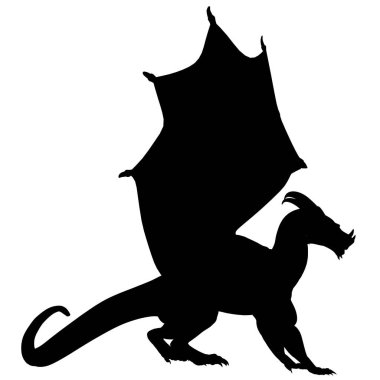 dragon silhouette isolated on white background