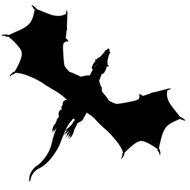 dragon silhouette isolated on white background