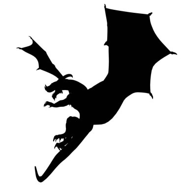 dragon silhouette isolated on white background