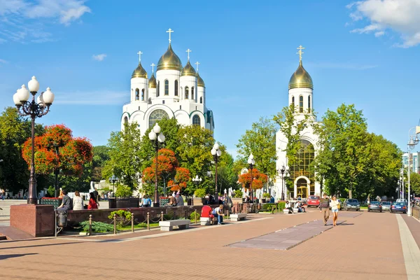 Two orthodox cathedral in Victory square. Kaliningrad (until 1946 Konigsberg), Russia — Stock Photo, Image