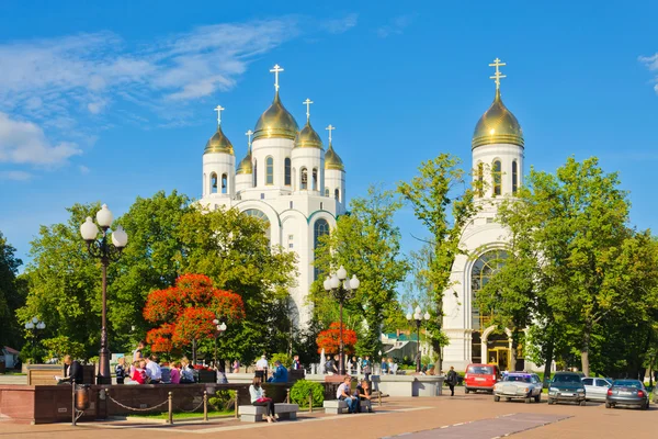 Two orthodox cathedral in Victory square. Kaliningrad (until 1946 Konigsberg), Russia — Stock Photo, Image