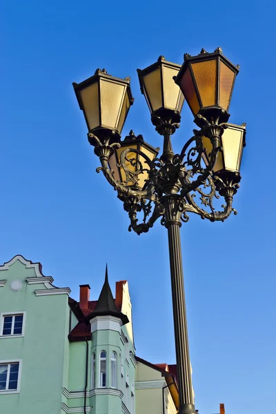 Fishing village - lights and roof... Kaliningrad, Russia — Stock Photo, Image