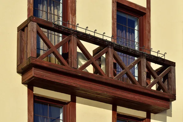 Wooden French balcony — Stock Photo, Image