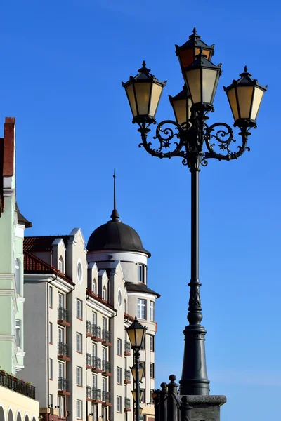 Lichter des Fischerdorfes. Kaliningrad, Russland — Stockfoto