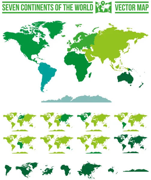 Continents World Maps — Stock Vector