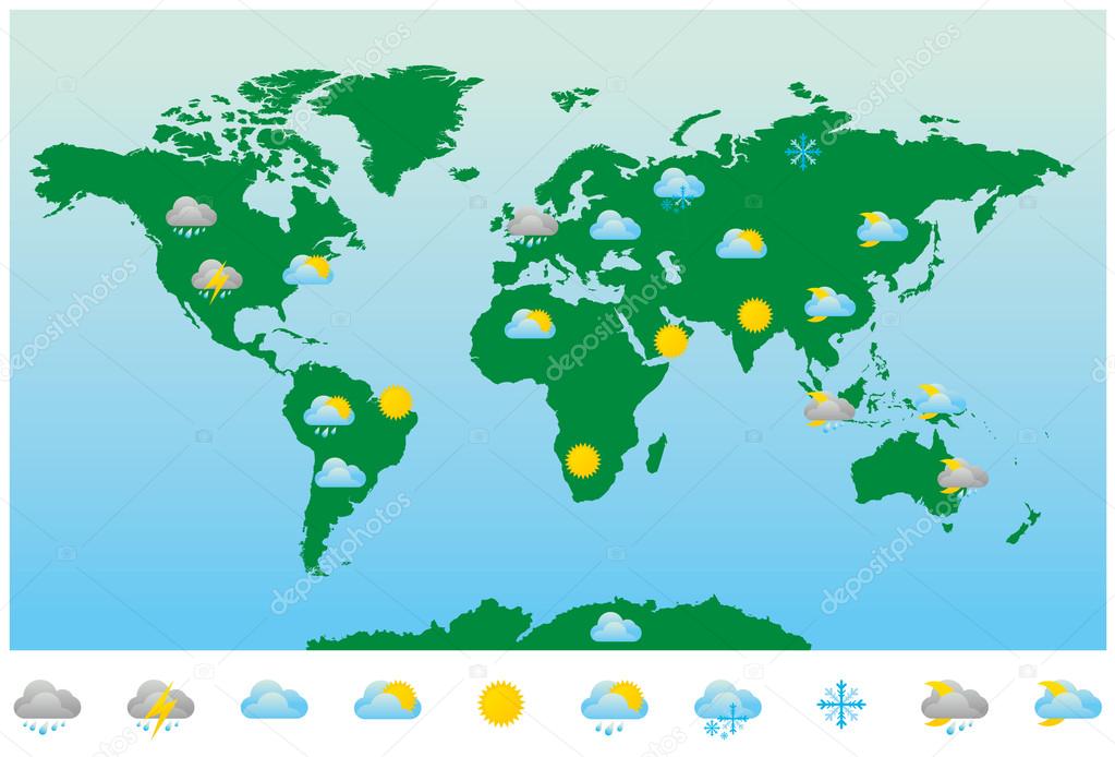 World Weather Forecast Map and Icons