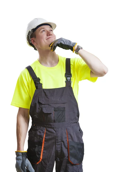 Confused construction worker — Stock Photo, Image