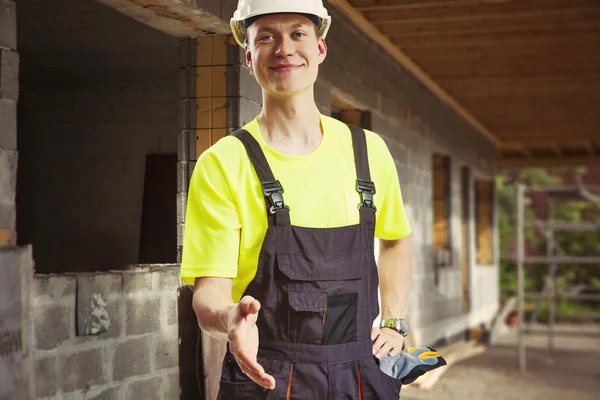 Stavební dělník handshake — Stock fotografie