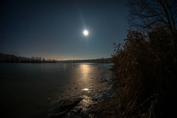 Oon Night Lake — Stock Photo, Image