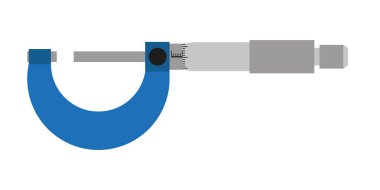 Dijital mikrometre. Beyaz arkaplanda izole edilmiş web tasarımı için dijital mikrometre vektör simgesi karikatürü