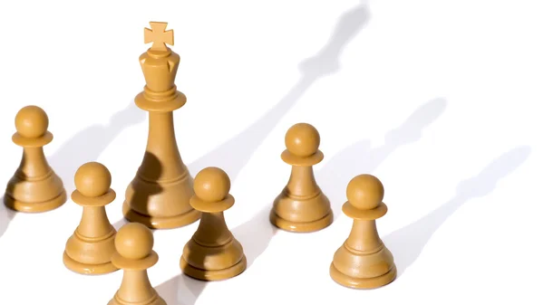 Beyaz izole satranç figürleri — Stok fotoğraf