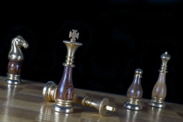Xadrez no tabuleiro de xadrez — Fotografia de Stock