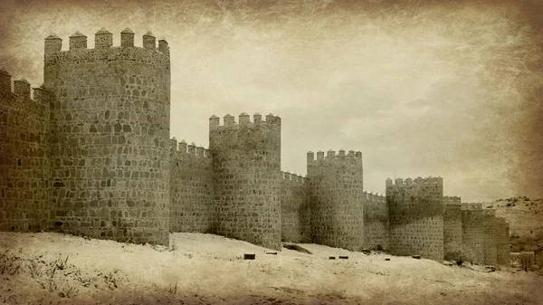 Walls of Avila (Spain) Vintage — Stock Photo, Image