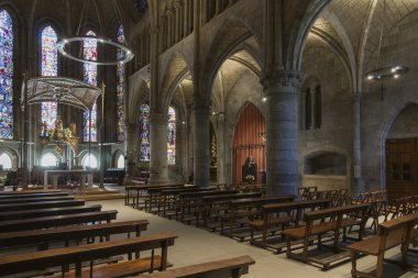 Royal santa maria Kilisesi, roncesvalles collegiate. İspanya.
