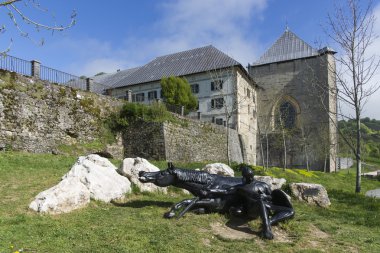 roncesvalles Roldan ölüm heykel. İspanya.