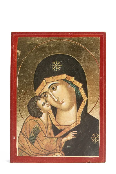 图标与孩子的圣母玛利亚的耶稣 — 图库照片