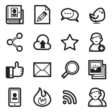 Social Media Icons Set 1 - Simpla Series clipart