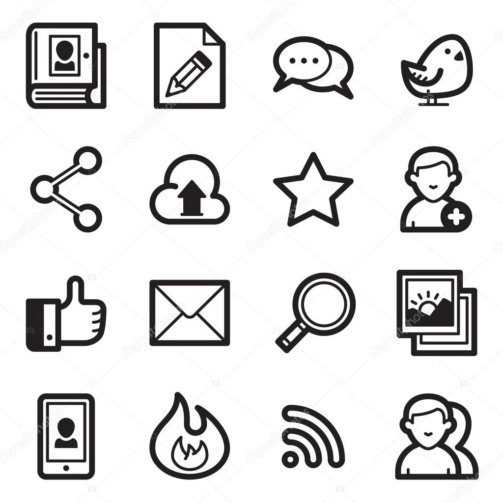 Social Media Icons Set 1 - Simpla Series