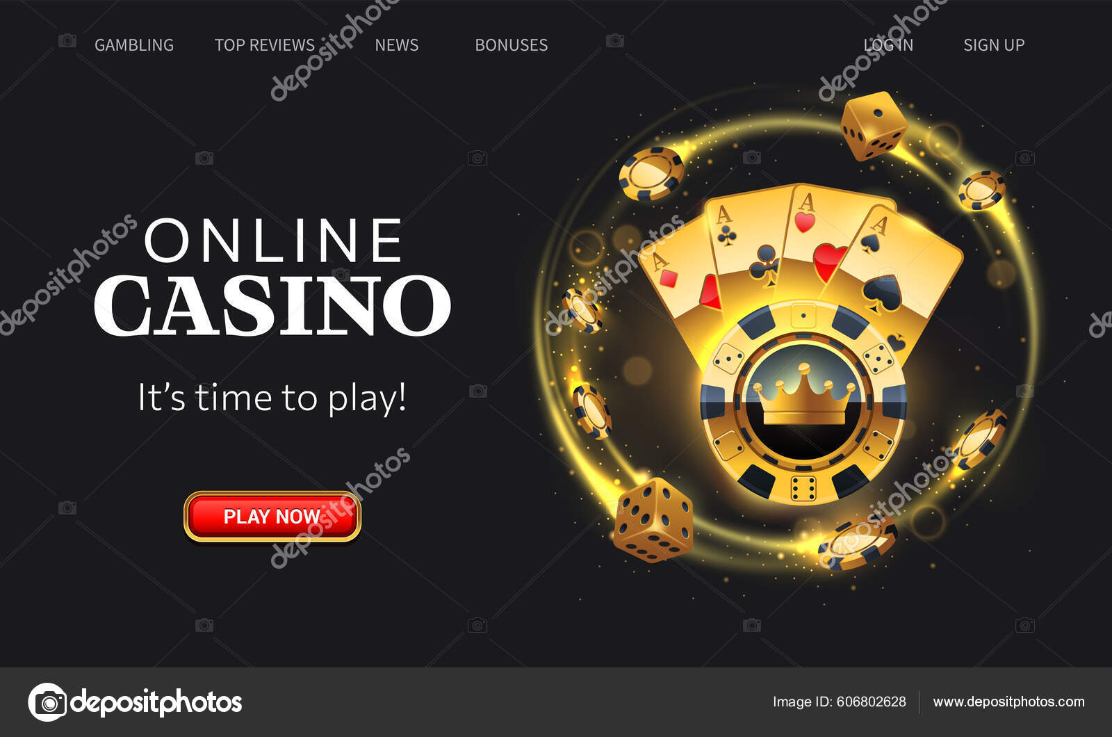 Conceito De Layout De Casino Online Jogar Cartões Dados Chips