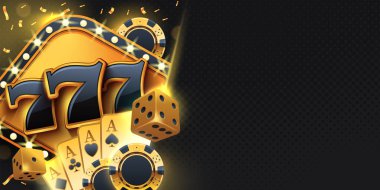 Vegas Kumarhanesi 4 numaralı oyun geçmişi. Sağ tarafta kopyalama alanı olan Vegas oyunları pankart illüstrasyonunu kabul et.